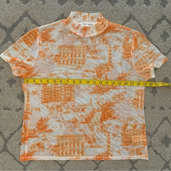 Womens Short Sleeve Sheer Mesh Top - Picture 3 of 8